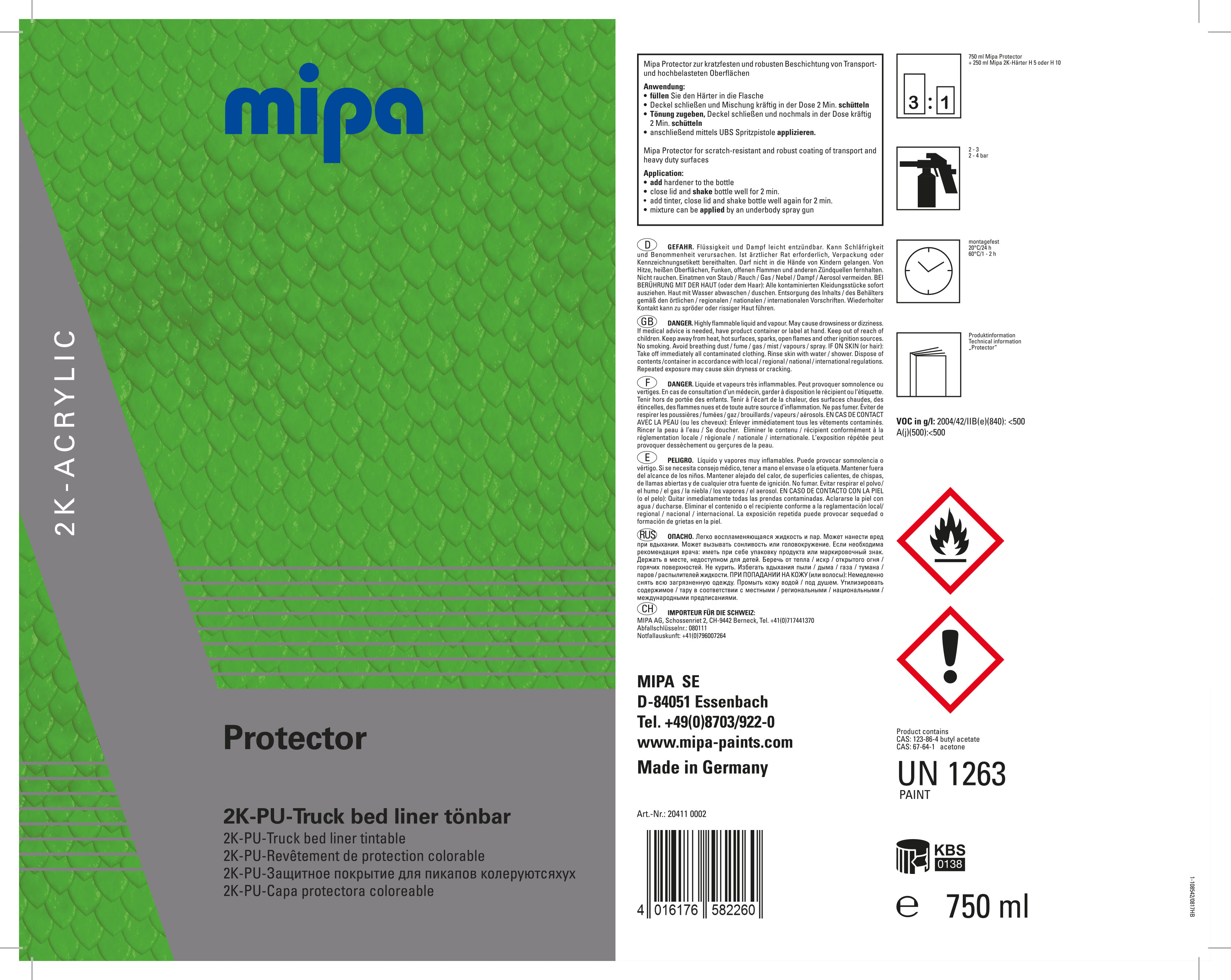 Mipa Protector 750ml tönbar