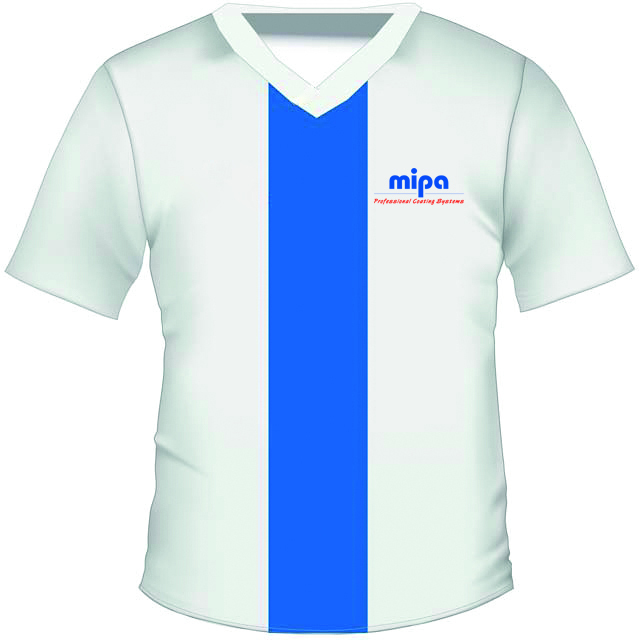 Mipa T-Shirt White/Blue, bedruckt