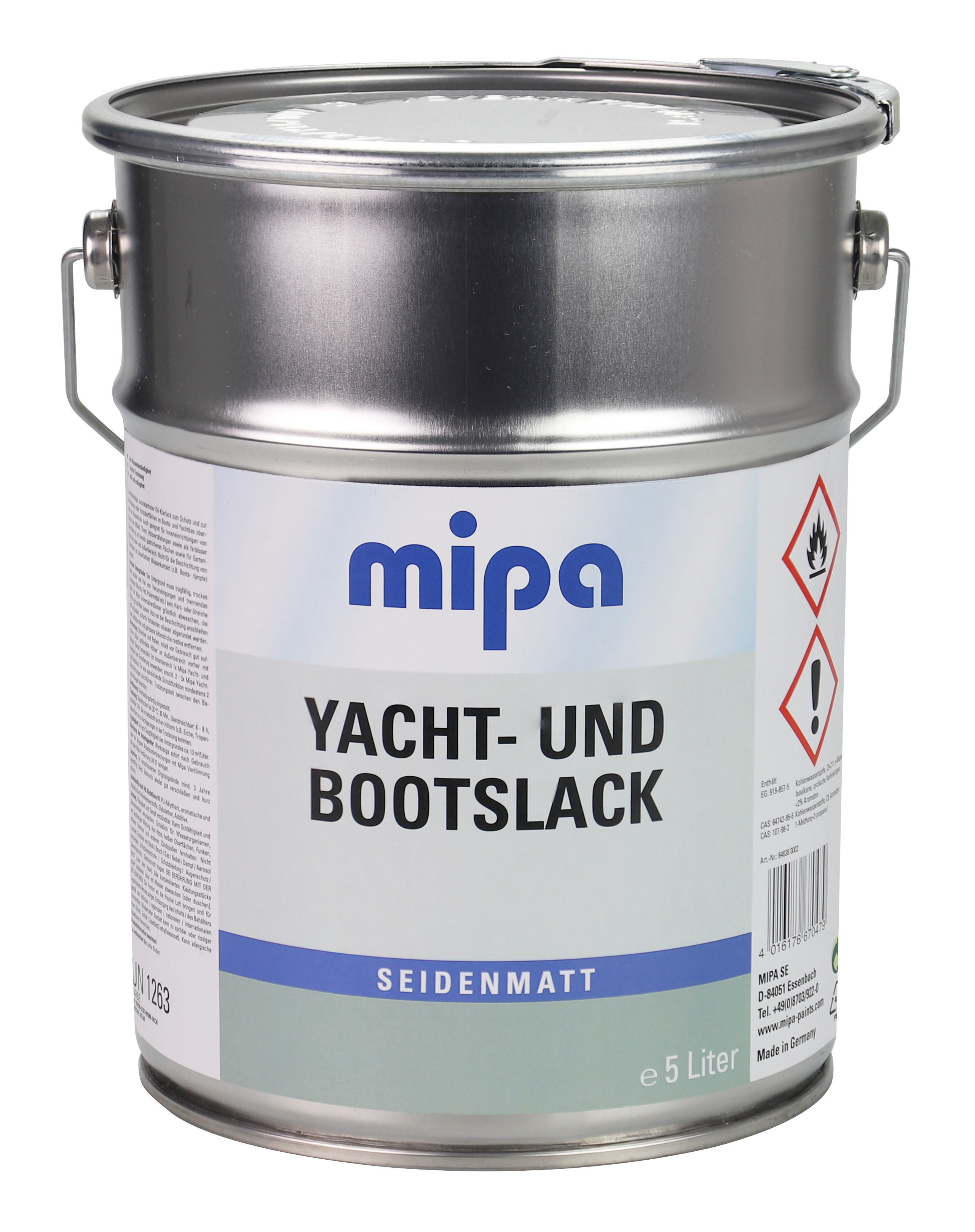 Mipa Yacht- und Bootslack transparent / seidenmatt 5 Liter Holz Klarlack