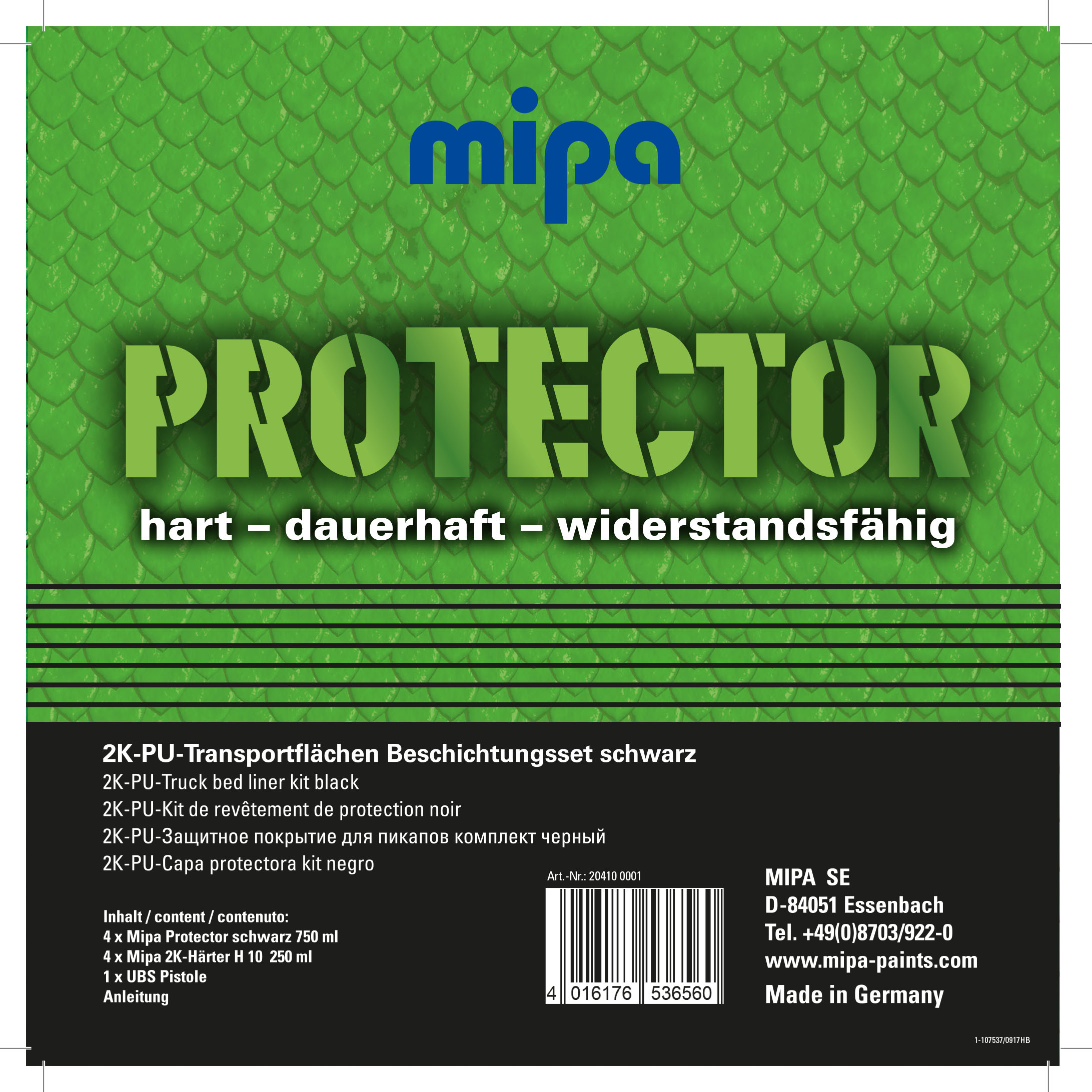 Mipa Protector Set 2K PU Transportflächen Beschichtungsset schwarz 204100001