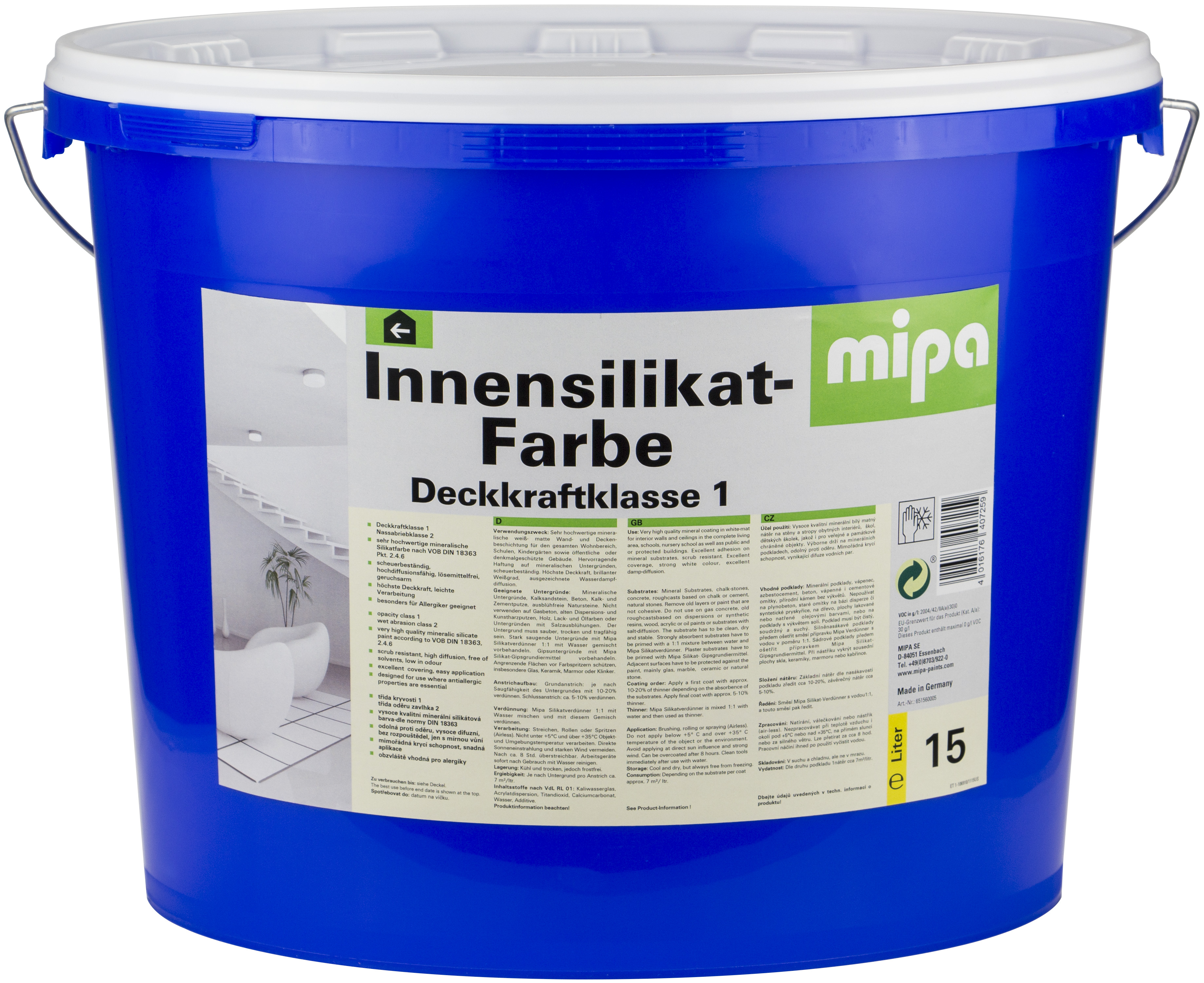 Mipa Innensilikat-Farbe - 15 Liter