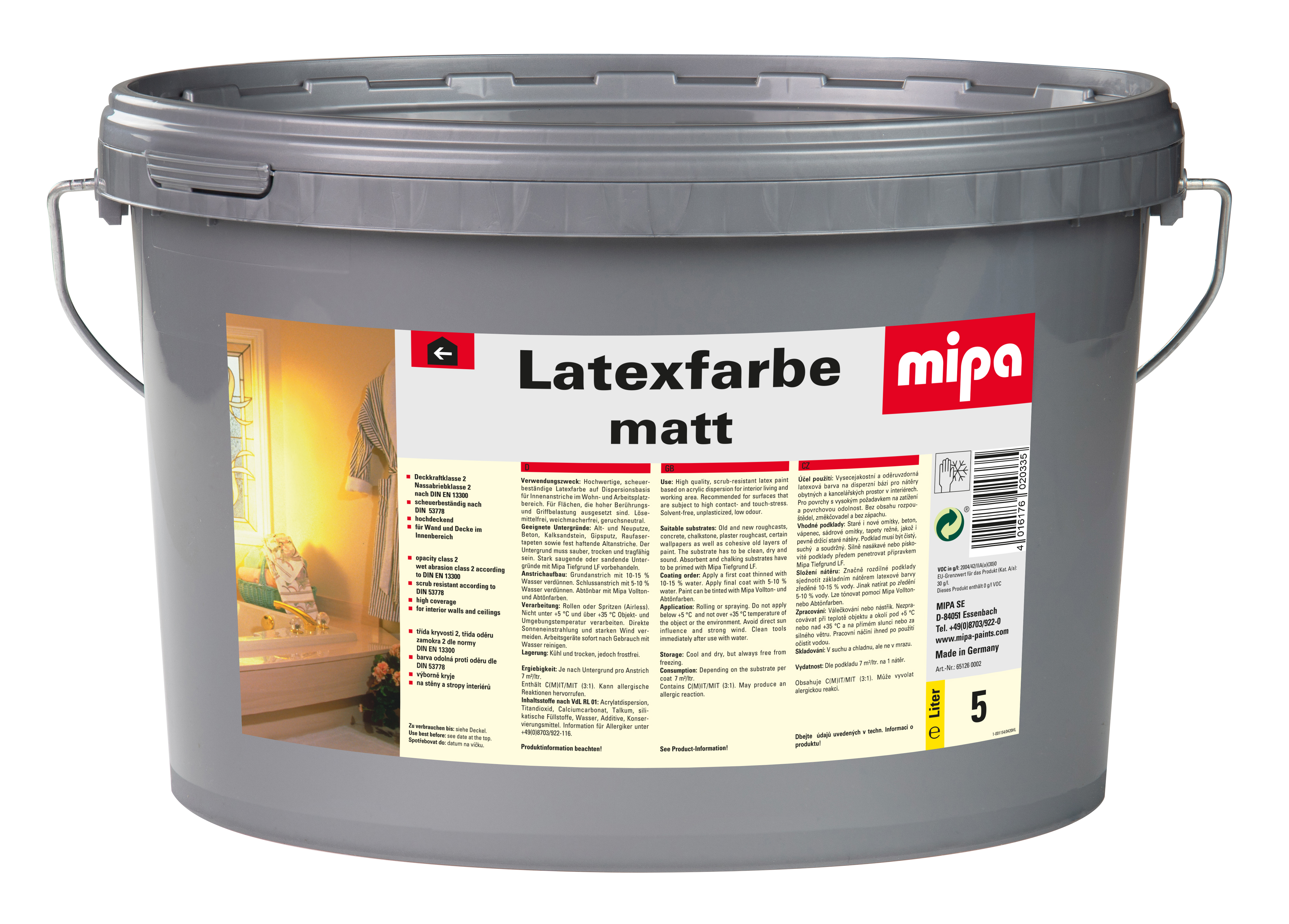 Mipa Latexfarbe matt 5 Liter